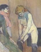 Henri de toulouse-lautrec Woman Pulling up her stocking (san22) oil painting on canvas
